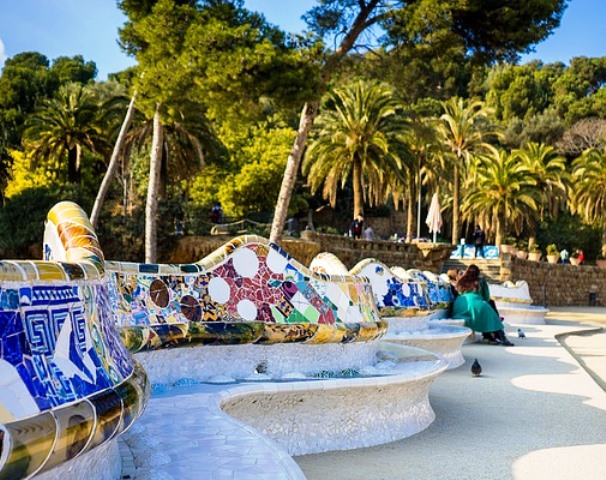 La Plaza de la Naturaleza o Teatro Griego en el Park Güell