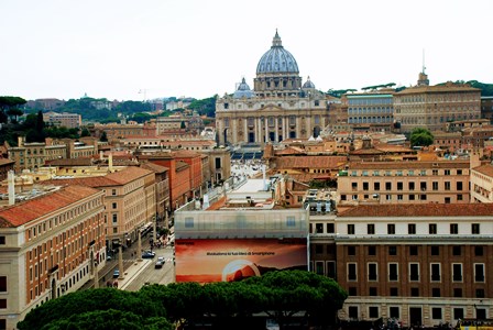 Vistas del Vaticano, con la Basílica de San Pedro como protagonista desde el Castillo de Sant´Angelo