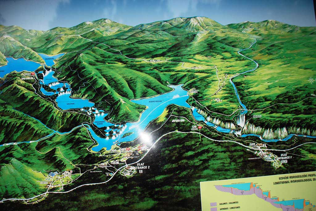 Mapa del Parque Nacional de los Lagos de Plitvice